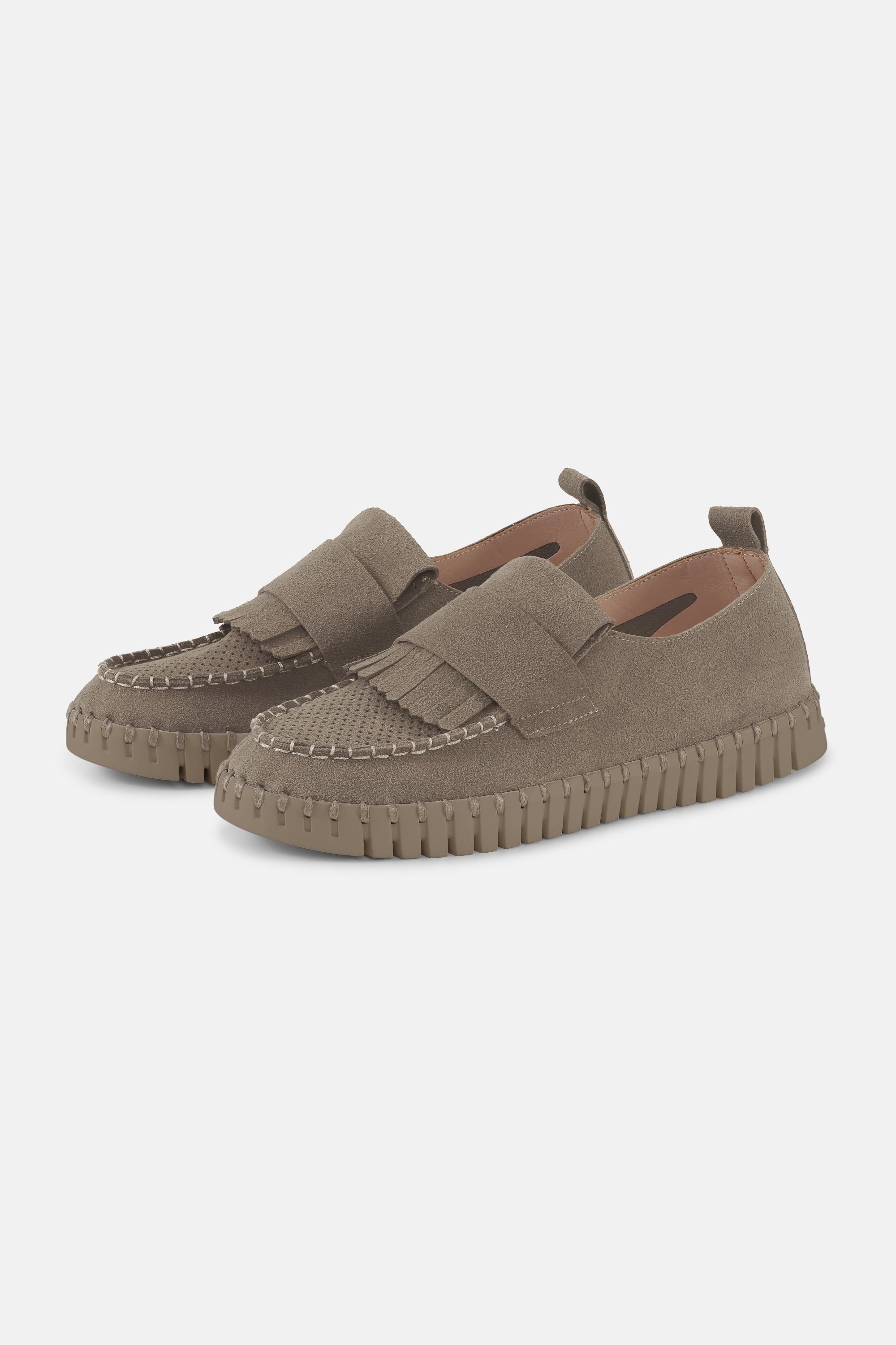 Tulip Fringe Loafer - Falcon Falcon